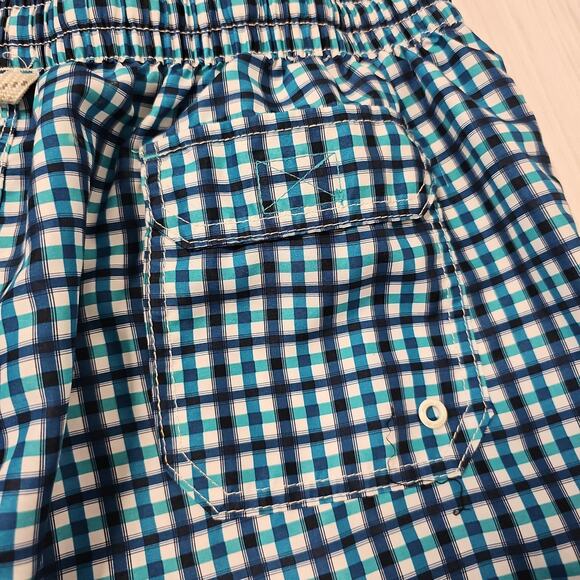 Windward Gingham Plaid Swim Trunks Shorts - Elastic Drawstring - Beach Large - Picture 4 of 5